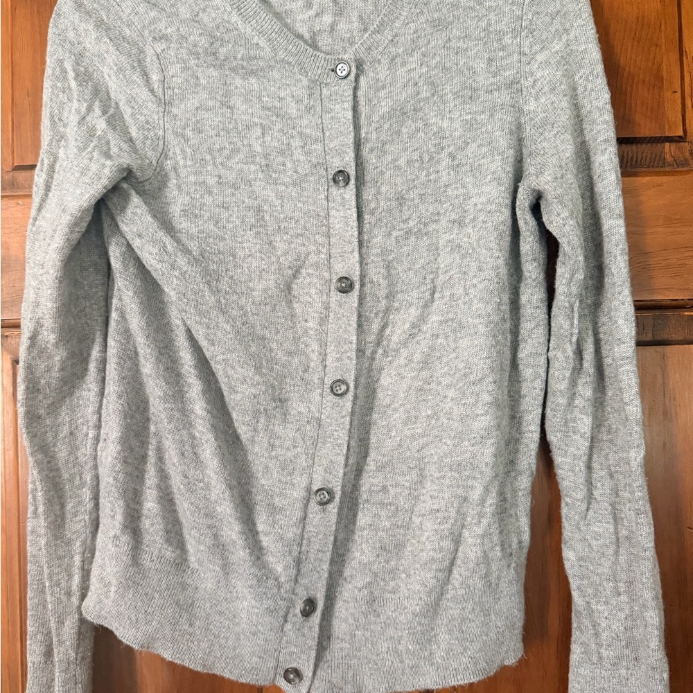 Loft Classic Gray Women's Cardigan Sweater lightweight